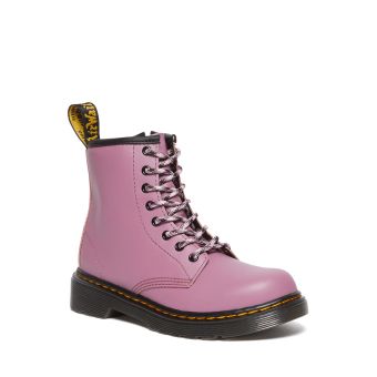Dr. Martens Junior 1460 Muted Leather Lace Up Boots in Muted Purple