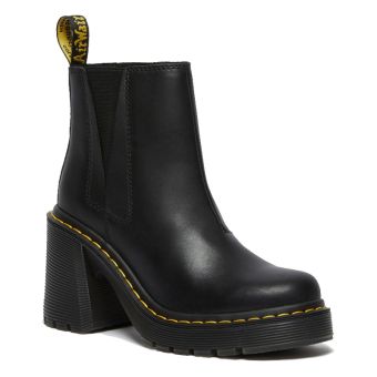Dr. Martens Spence Leather Flared Heel Chelsea Boots in Black