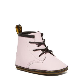 Dr. Martens Newborn 1460 Auburn Leather Booties in Pale Pink