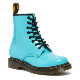 Dr. Martens 1460 Women's Patent Leather Lace Up Boots in Turquoise