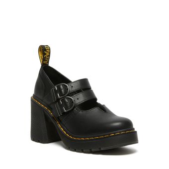 Dr. Martens Eviee Sendal Leather Heeled Shoes in Black