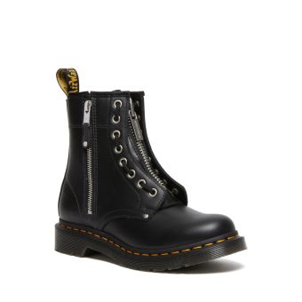Dr. Martens 1460 Women's Double Zip Leather Lace Up Boots in Black