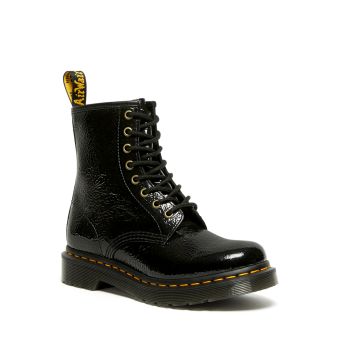 Dr. Martens 1460 Women's Distressed Patent Leather Boots in Black