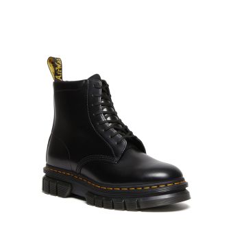 Dr. Martens Rikard Smooth Leather Platform Lace Up Boots in Black