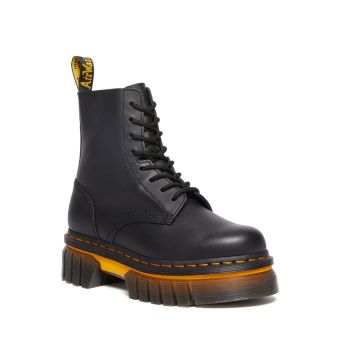 Dr. Martens Audrick Contrast Sole Leather Platform Ankle Boots in Black