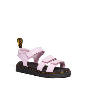 Dr. Martens Youth Klaire Athena Leather Strap Sandals in Pale Pink