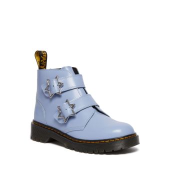 Dr. Martens Youth Devon Bex Leather Ankle Boots in Blue