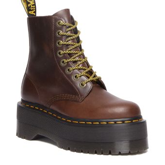 Dr. Martens 1460 Pascal Max Pull Up Leather Platform Boots in Dark Brown