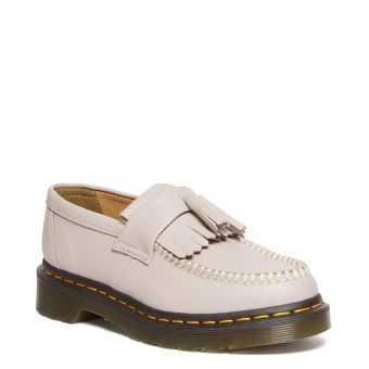Dr. Martens Adrian Women's Virginia Leather Tassel Loafers in Taupe
