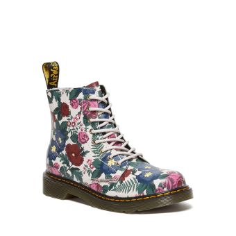 Dr. Martens Youth 1460 English Garden Leather Lace Up Boots in Multi