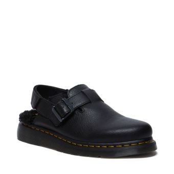 Dr. Martens Jorge II Ambassador Faux Fur Lined Slingback Mules in Black