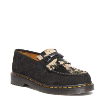 Dr. Martens Adrian Snaffle Hair-On Loafer in Black/Beige