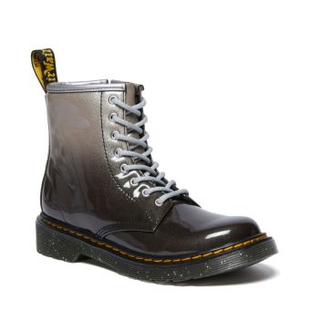 Dr. Martens 1460 Junior Glitter Lace-Up Boots in Silver/Black