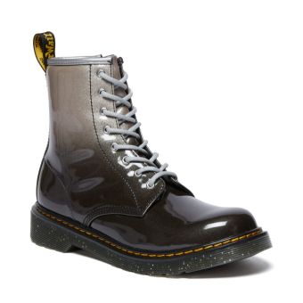 Dr. Martens 1460 Youth Glitter Lace-Up Boots in Silver/Black