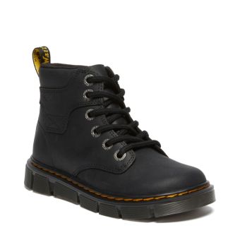 Dr. Martens Junior Raffe Leather Ankle Boots in Black