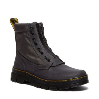 Dr. Martens Anistone Lo Leather Biker Boots in Charcoal Grey NEON Canada