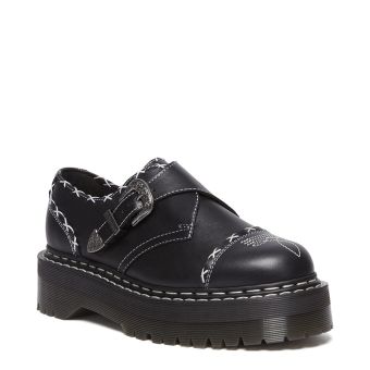 Dr. Martens Monk Gothic Americana Leather Platform Shoes in Black