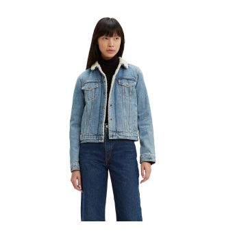 Levi's Original Sherpa Trucker Jacket in Divided Blue