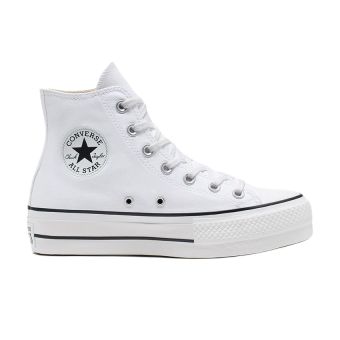 Converse Chuck Taylor All Star Canvas Platform High Top in White/Black/White