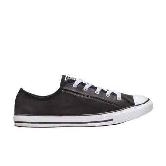 Chuck Taylor All Star Dainty Leather Low Top in Black/White/White