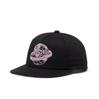 Herschel Scout Globe Tripping Cap in Black/Nirvana