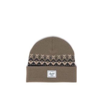 Herschel Elmer Fair Isle Beanie in Bungee Cord