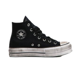 High top platform converse black and white best sale