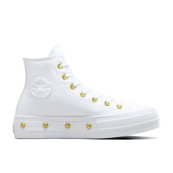 Converse Chuck Taylor All Star Lift Platform Star Studded in White/White/Gold