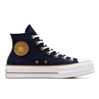 Converse Chuck Taylor All Star Lift Herringbone Stripe High Top in Blue