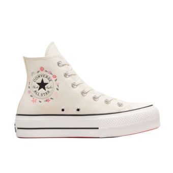 Converse Chuck Taylor All Star Lift Platform Little Flowers in Egret/Egret/Watermelon Slushy