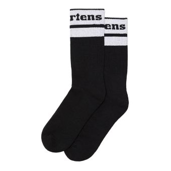 Dr. Martens Athletic Logo Organic Cotton Blend Socks in Black/White