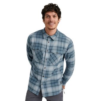 Kathmandu Men's Carrillon HF Long Sleeve Shirt in Ripple/Meteor Check