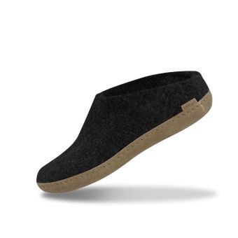 Glerups Slip-on with leather sole in Charcoal