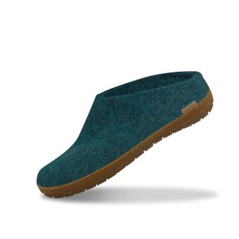 Glerups Slip-On with Natural Rubber Sole - Honey in Petrol
