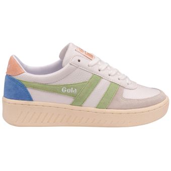 Gola Classic Women's Grandslam Trident Sneakers in White/Patina Green/Pearl Pink