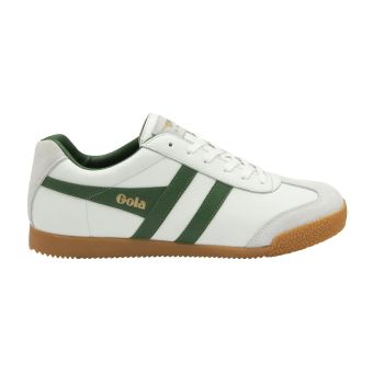 Gola Classic Men's Harrier Leather Sneakers in White/Green/Green