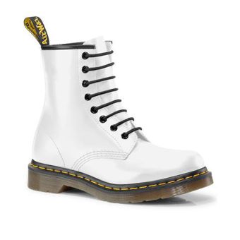 Dr. Martens 1460 Women's Smooth Leather Lace Up Boots in White Smooth