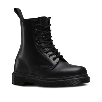 Dr. Martens 1460 Mono Smooth Leather Lace Up Boots in Black Smooth