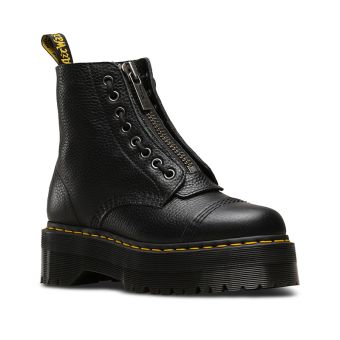 Dr. Martens Sinclair Women's Leather Platform Boots in Black Aunt Sally