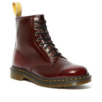 Dr. Martens Vegan 1460 Lace Up Boots in Cherry Red Cambridge Brush