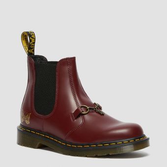Dr. Martens 2976 Snaffle Needles Leather Boots in Cherry Red