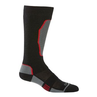 Kombi The Brave Midweight Ski Socks - Unisex in Black/Charcoal Red