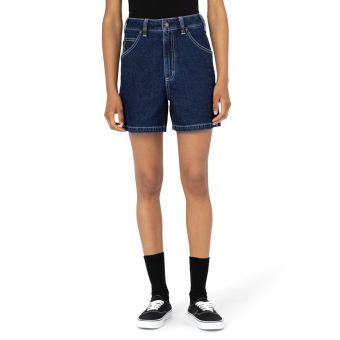 Dickies Women's Carpenter Jean Shorts, 5" in Stonewashed Indigo Blue