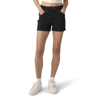 Dickies Women's High Waisted Carpenter Shorts, 3" in Black
