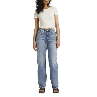 Silver Jeans Mid Rise Straight Leg Dad Jeans in Indigo