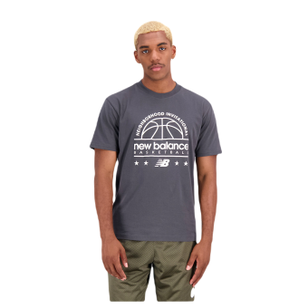 New Balance Men's Hoops Cotton Jersey Short Sleeve T-shirt in Blacktop