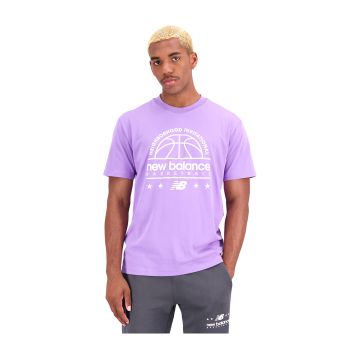 New Balance Men's Hoops Cotton Jersey Short Sleeve T-shirt in Twilightt