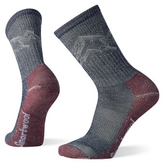 Smartwool Hike Classic Edition Mountain Pattern Light Cushion Crew Socks in Navy/Red