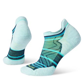 Smartwool Women's Run Targeted Cushion Stripe Low Ankle Socks in Twilight Blue