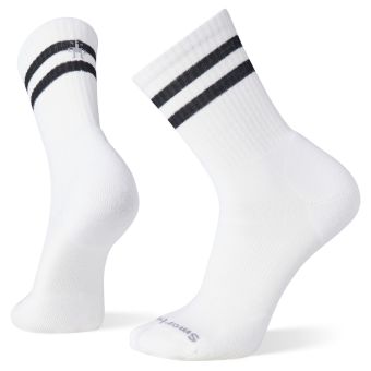 Smartwool Athletic Targeted Cushion Stripe Crew Merino Socks in White-Black